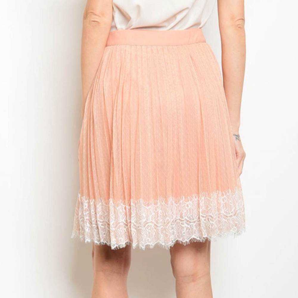 ☕️ Beautiful Blush Lace Skirt🌟 - Picture 2 of 3